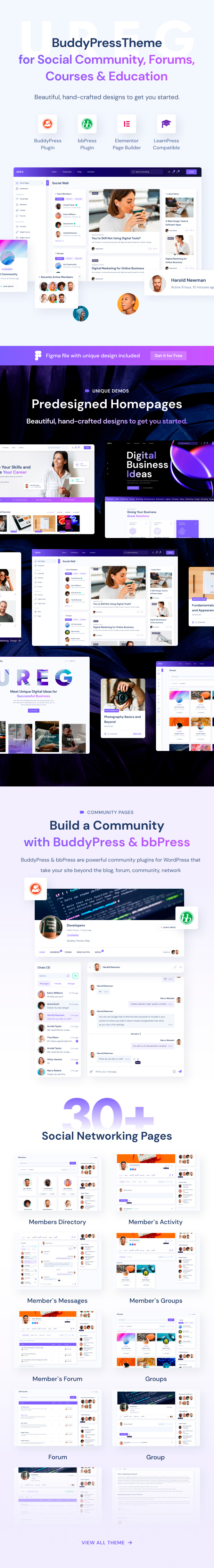 Ureg - Buddypress & Community WordPress Thema - 1